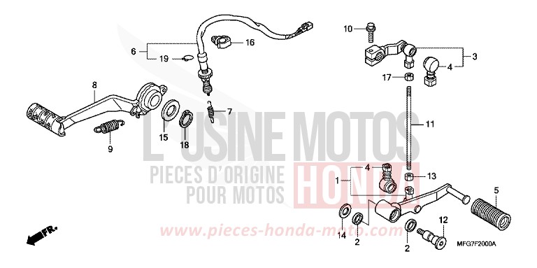 PEDAL for CB600F Hornet PEARL SIENA RED (R320) from 2007
